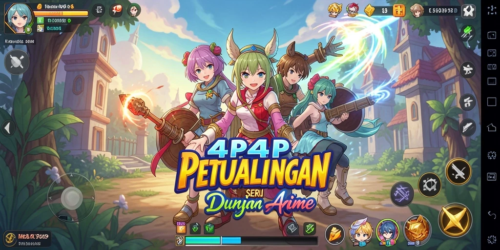Gameplay 4P4P yang seru dan penuh warna dalam dunia Anime.