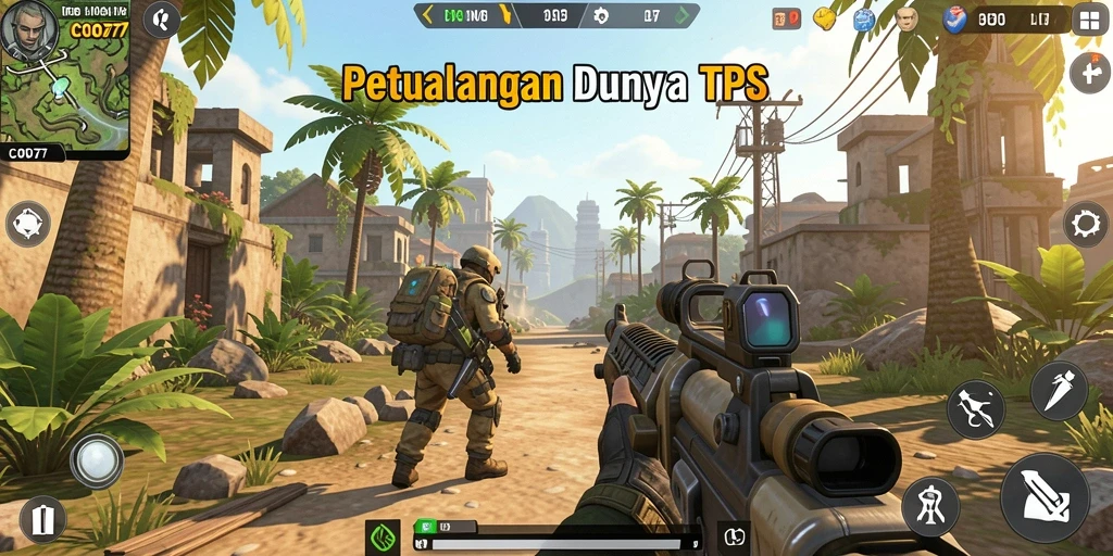 Screenshot gameplay COO77 menampilkan aksi pertempuran yang mendebarkan.
