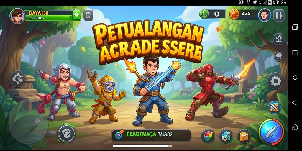Screenshot utama DAYA138 menunjukkan aksi gameplay arcade yang seru.