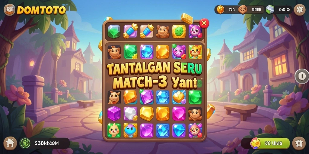 Gameplay seru mencocokkan objek dalam DOMTOTO.