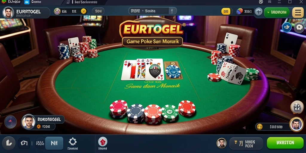 Tampilan screenshot EUROTOGEL menunjukkan aksi mendebarkan permainan Poker.