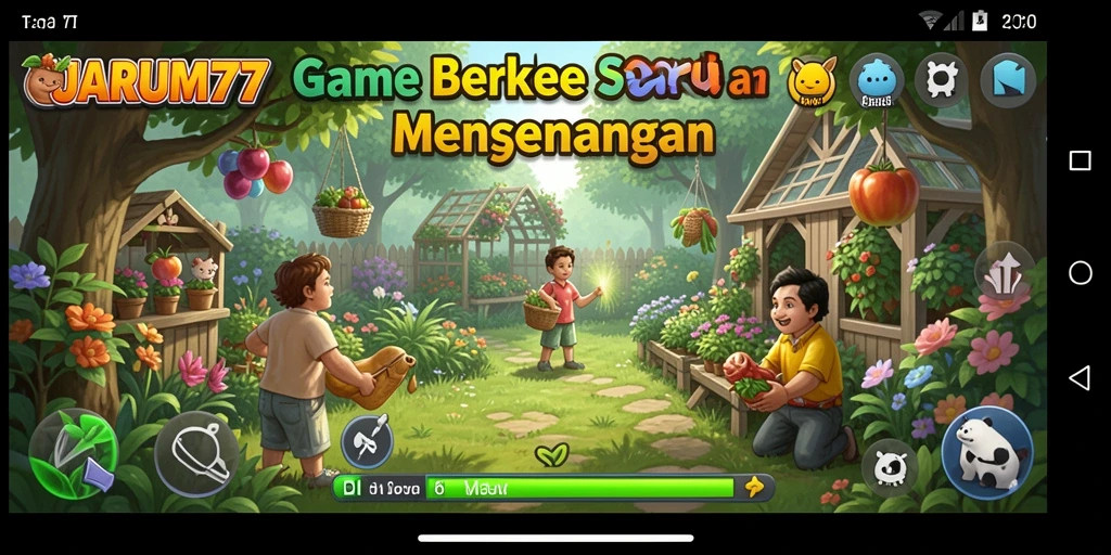 Tangkapan layar dari gameplay seru di JARUM77 saat berkebun.