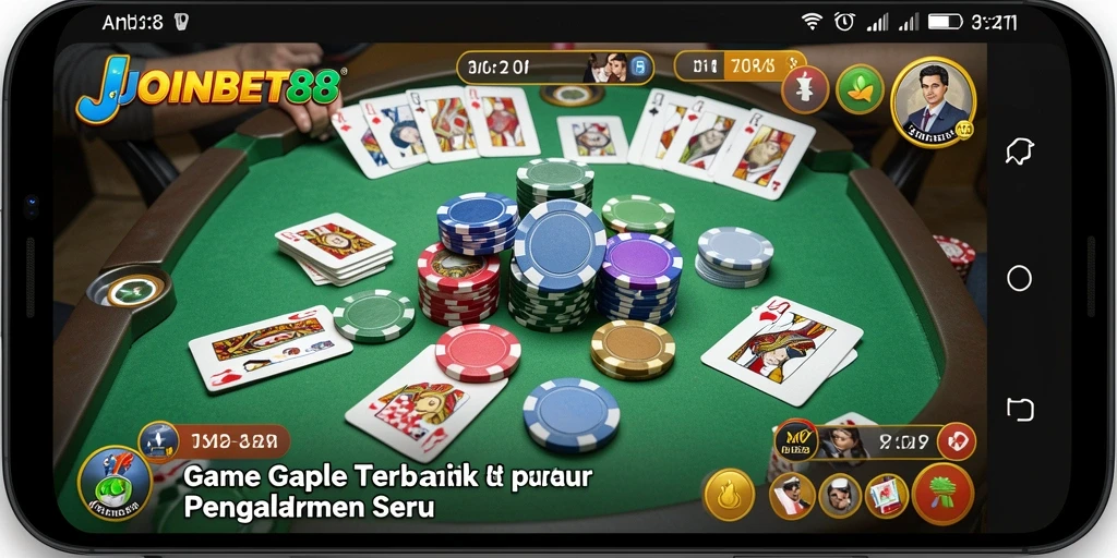 Tampilan gameplay seru dari JOINBET88 dengan suasana Gaple.