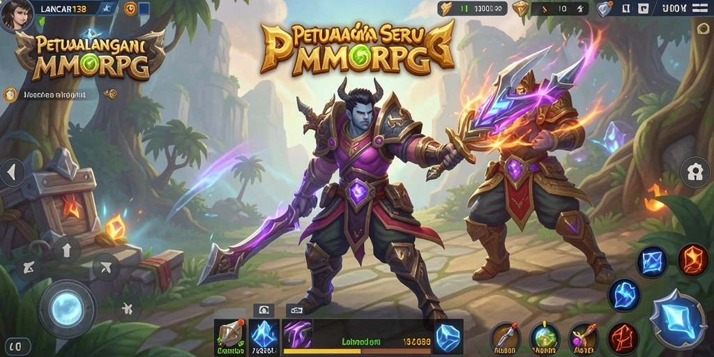 Cuplikan utama gameplay LANCAR138 menampilkan pertarungan epik di dunia MMORPG.