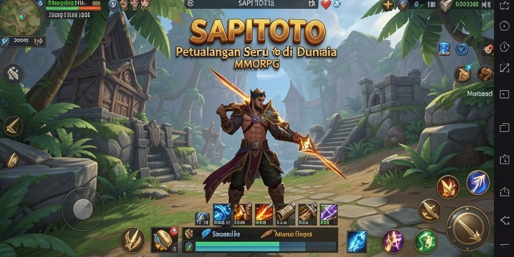Screenshot SAPITOTO menampilkan pertarungan seru dalam dunia MMORPG.
